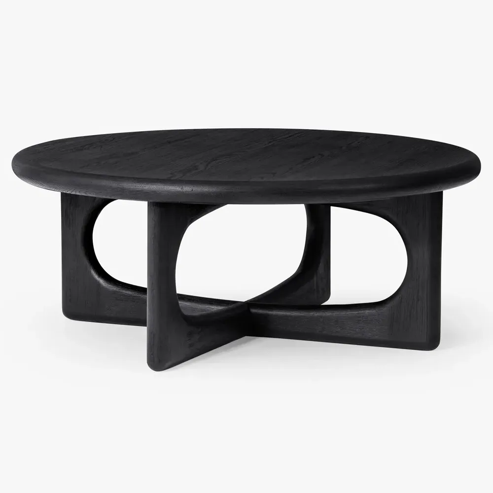 Arley Round Coffee Table - Black, Oak