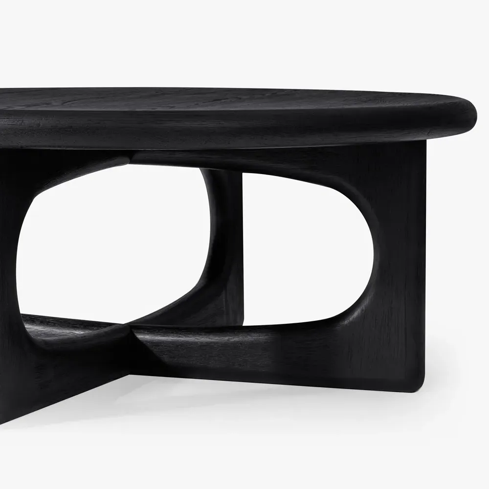 Arley Round Coffee Table - Black, Oak