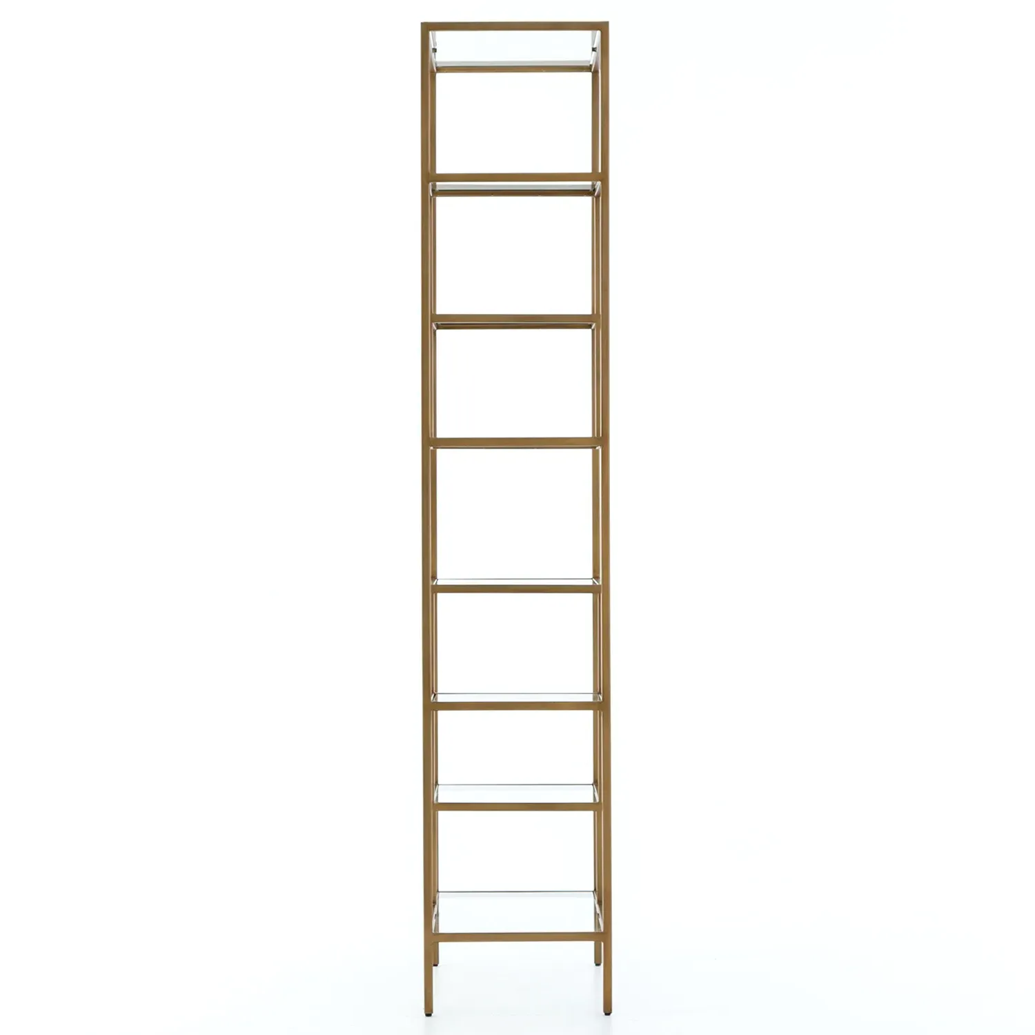 Arnaz Bookcase - Antique Brass, Iron Glass