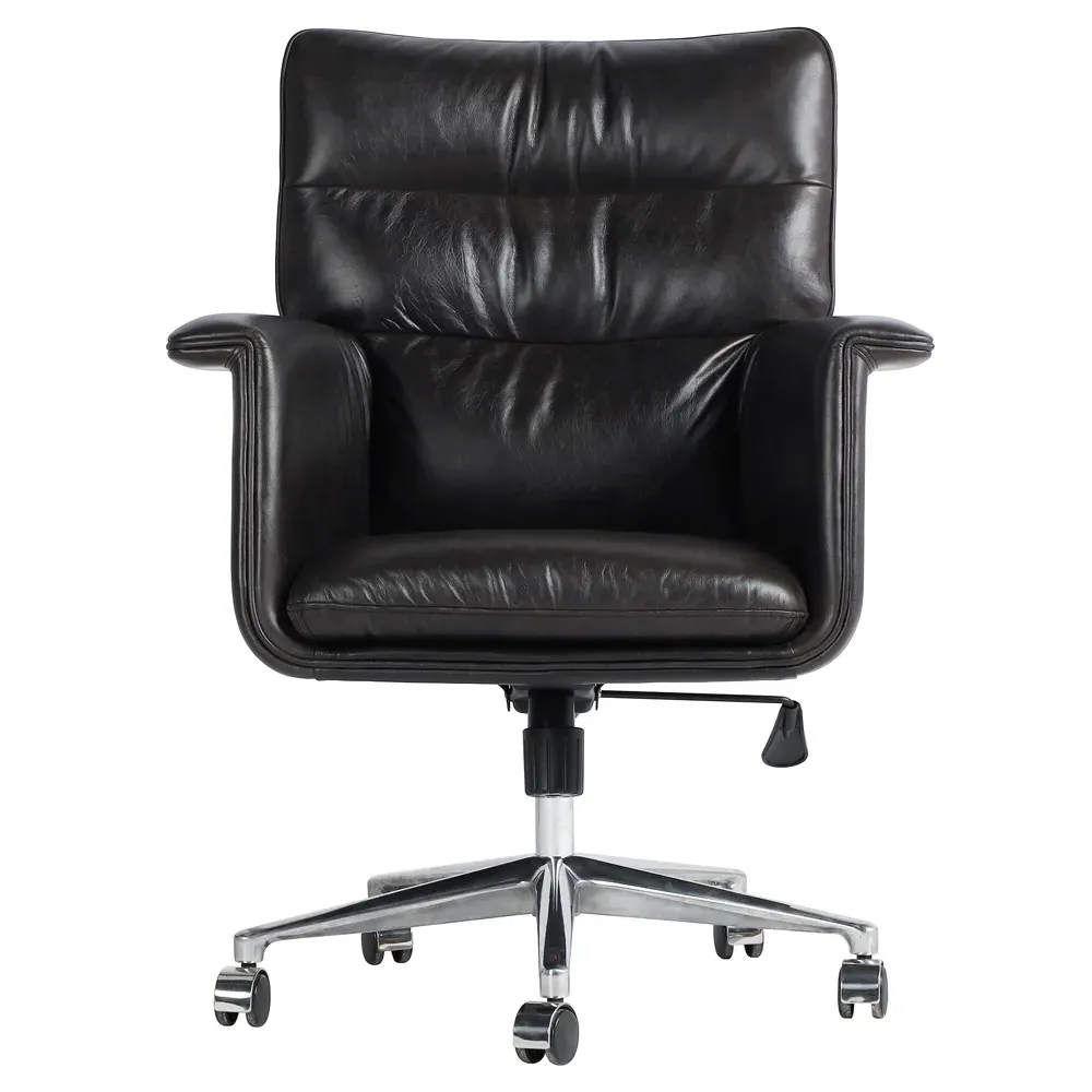 Arslan Swivel Executive Office Chair - Black, Leather image