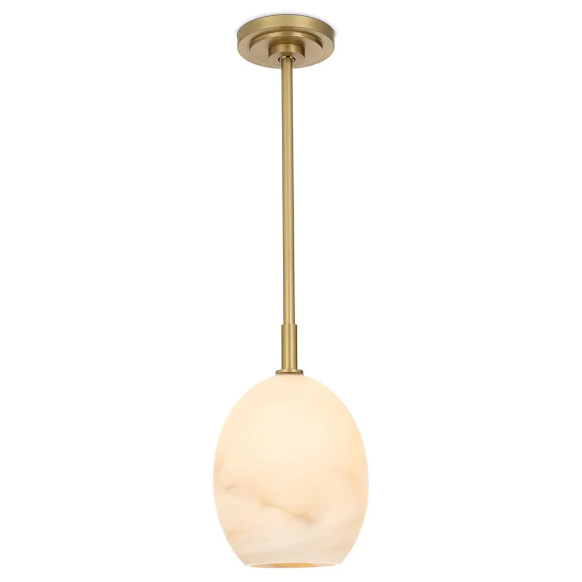 Artemis Single Pendant Light - Natural Brass, Glass