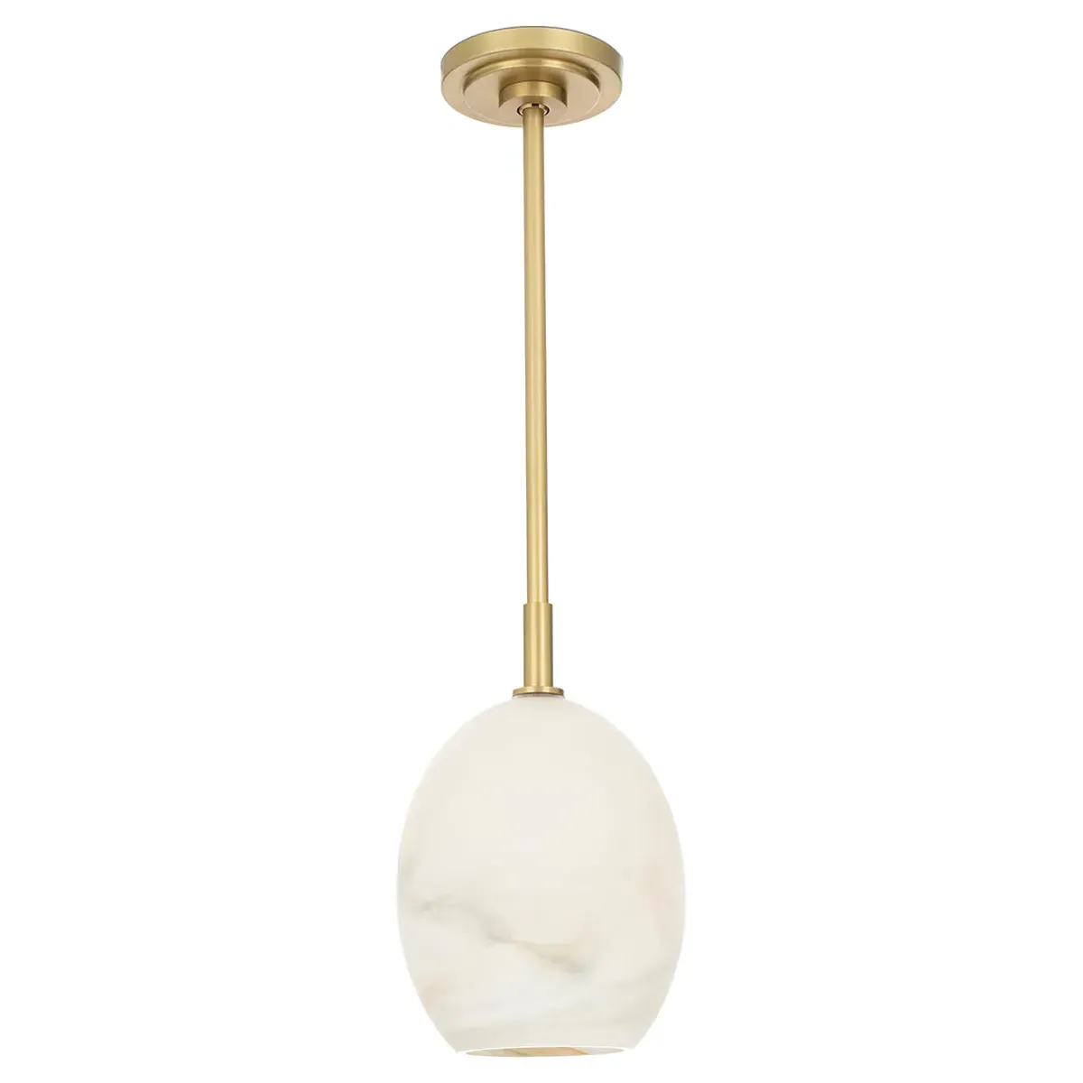 Artemis Single Pendant Light - Natural Brass, Glass image