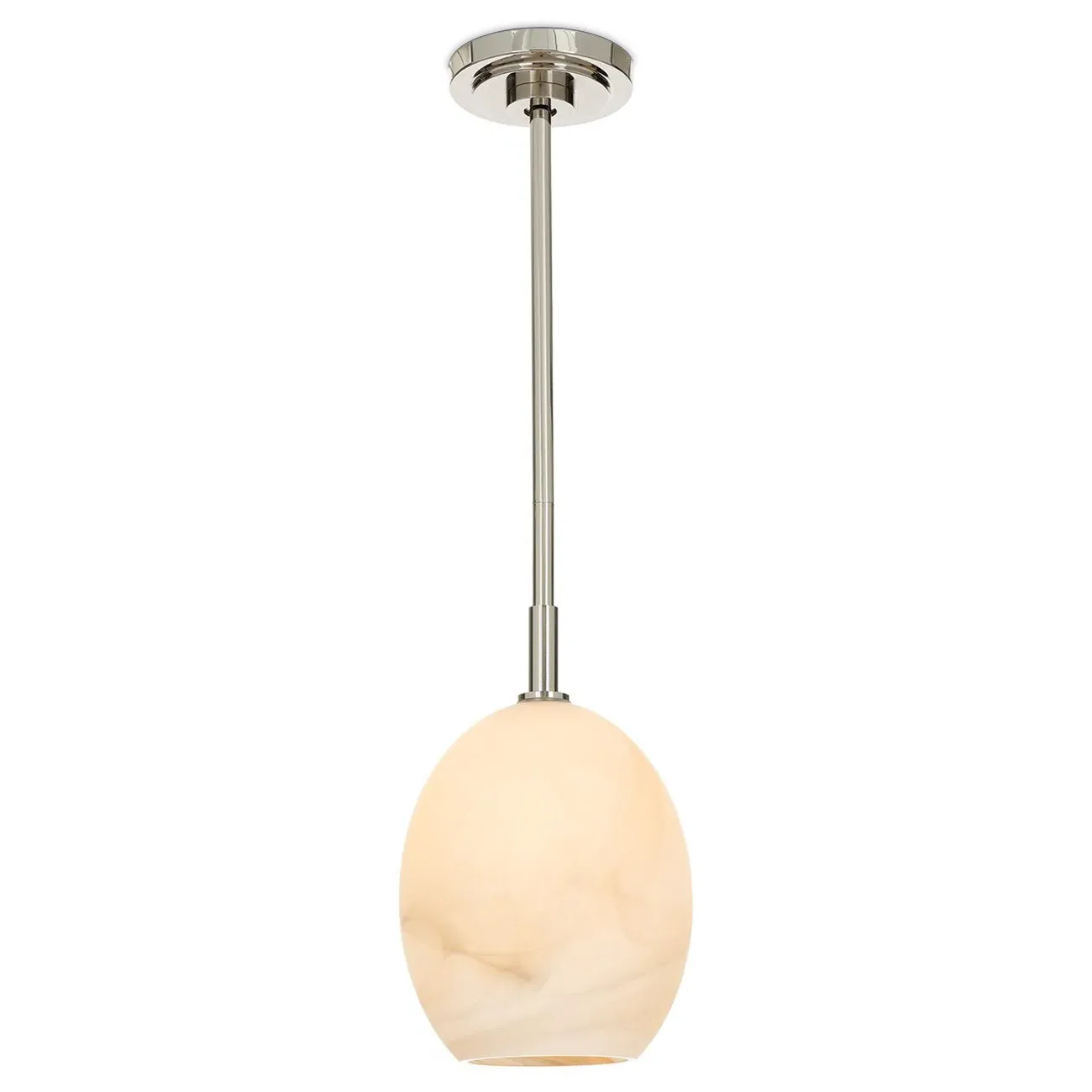 Artemis Single Pendant Light - Polished Nickel, Glass