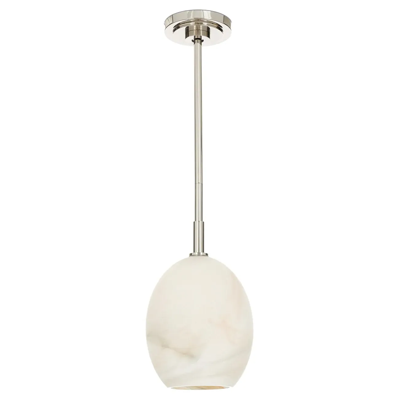 Artemis Single Pendant Light - Polished Nickel, Glass