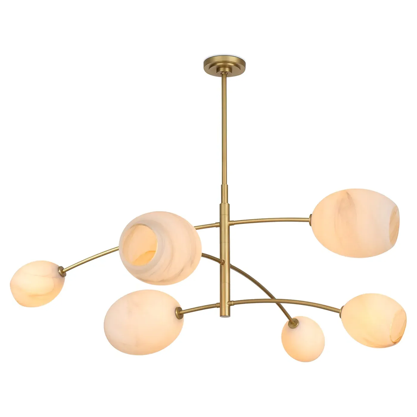 Artemis Sputnik Chandelier - Natural Brass, Glass