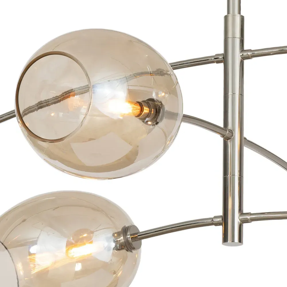 Artemis Sputnik Chandelier - Polished Nickel, Glass
