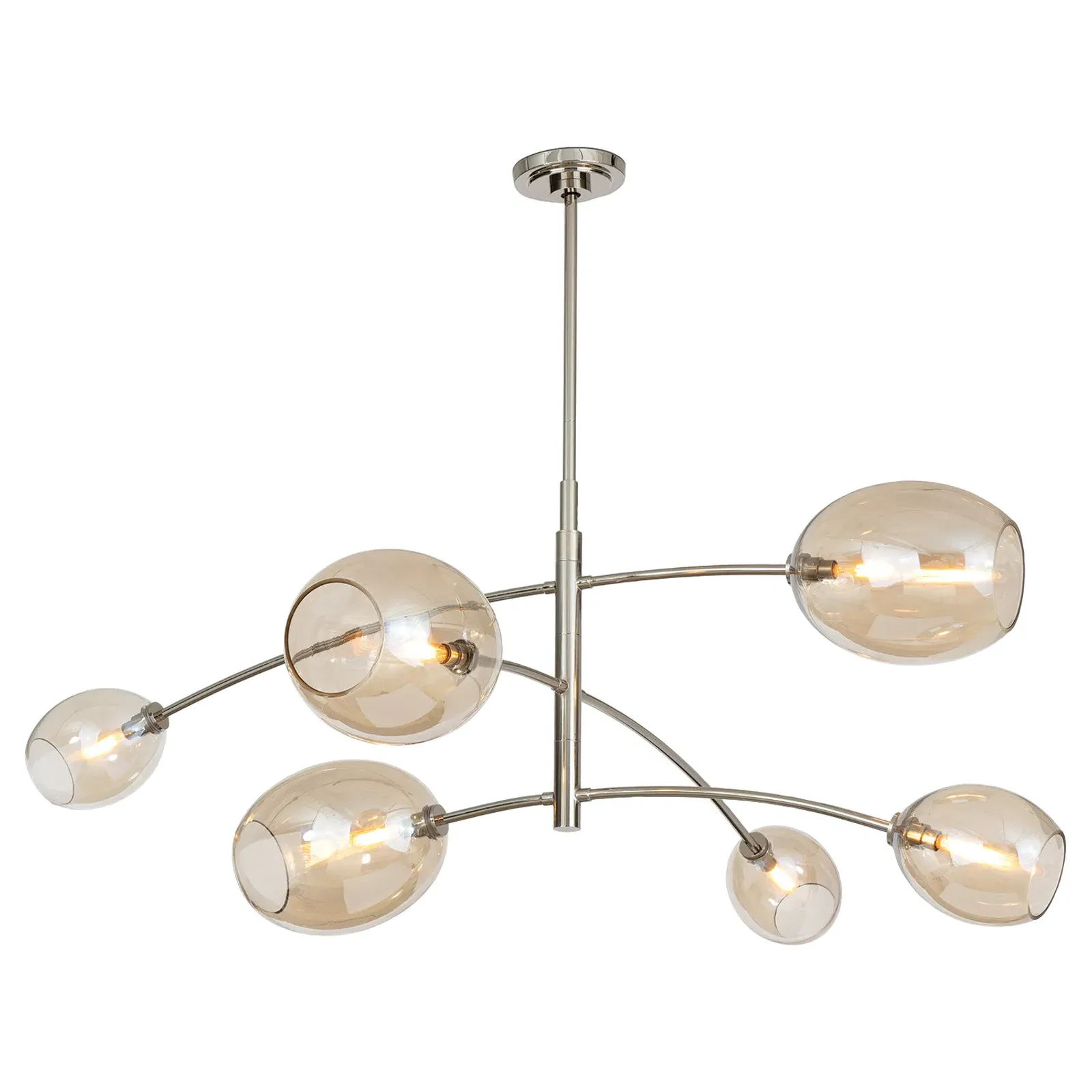 Artemis Sputnik Chandelier - Polished Nickel, Glass