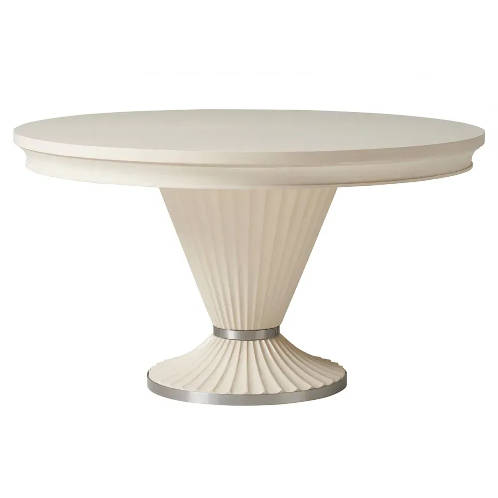 Artesia Round Game Table - White, Oak Wood image