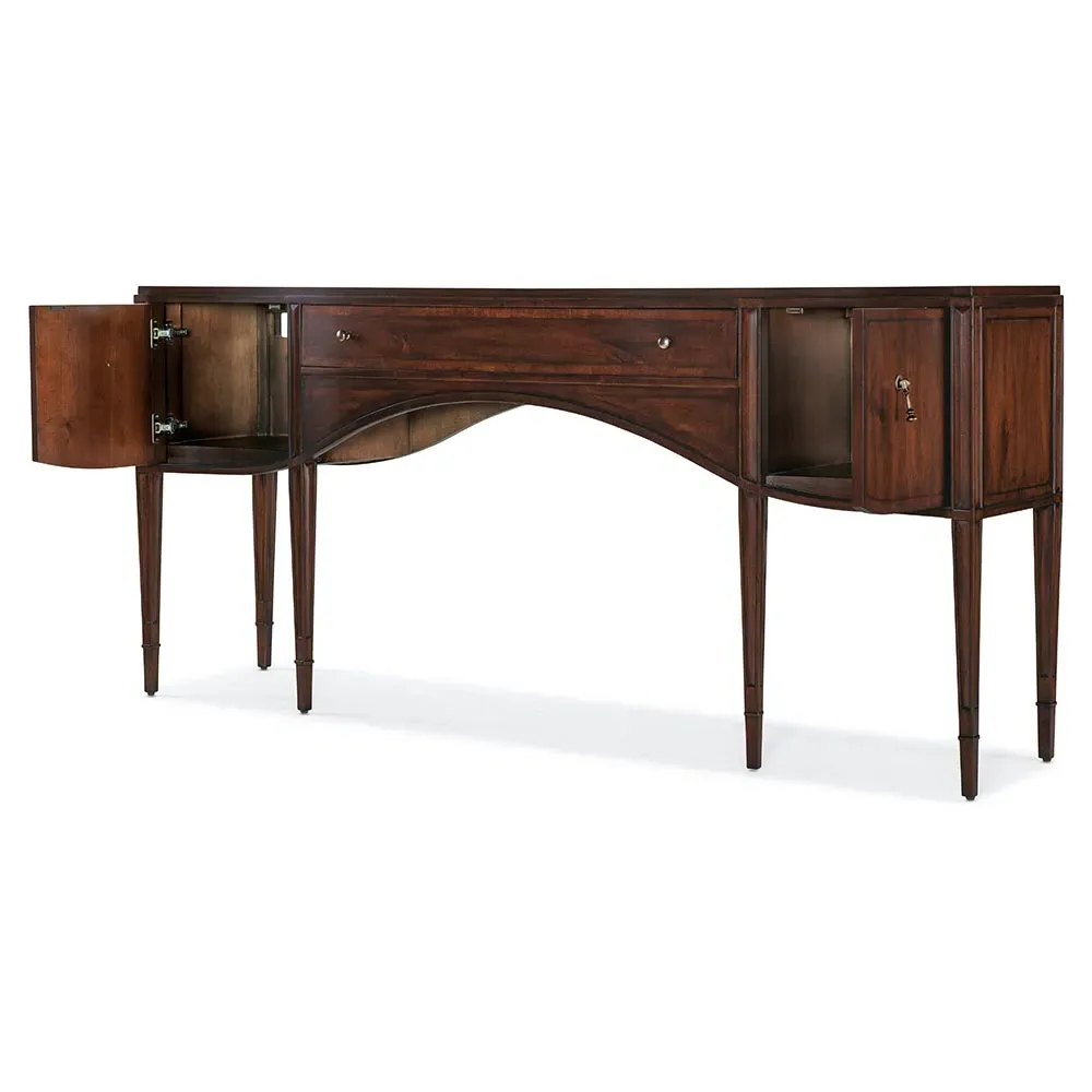 Arthur Curved Console Table - Cherry Wood