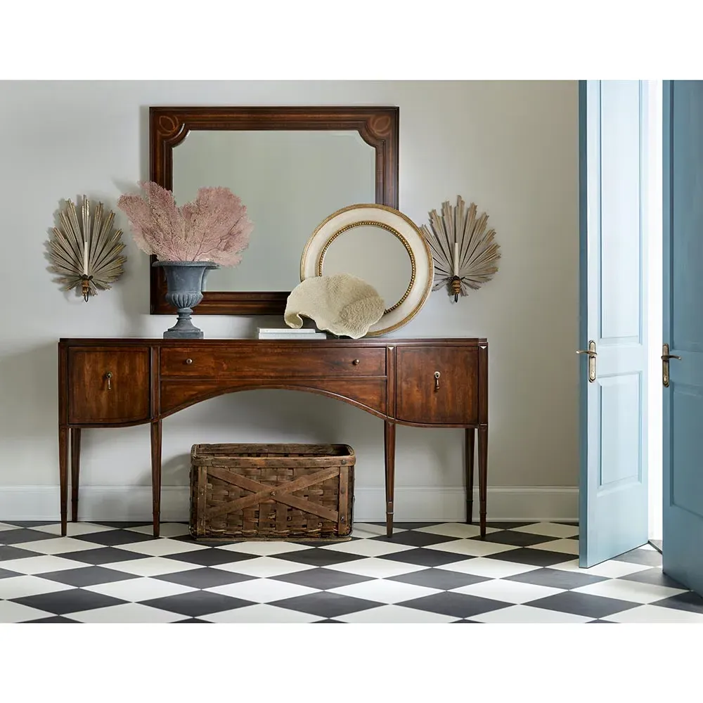 Arthur Curved Console Table - Cherry Wood