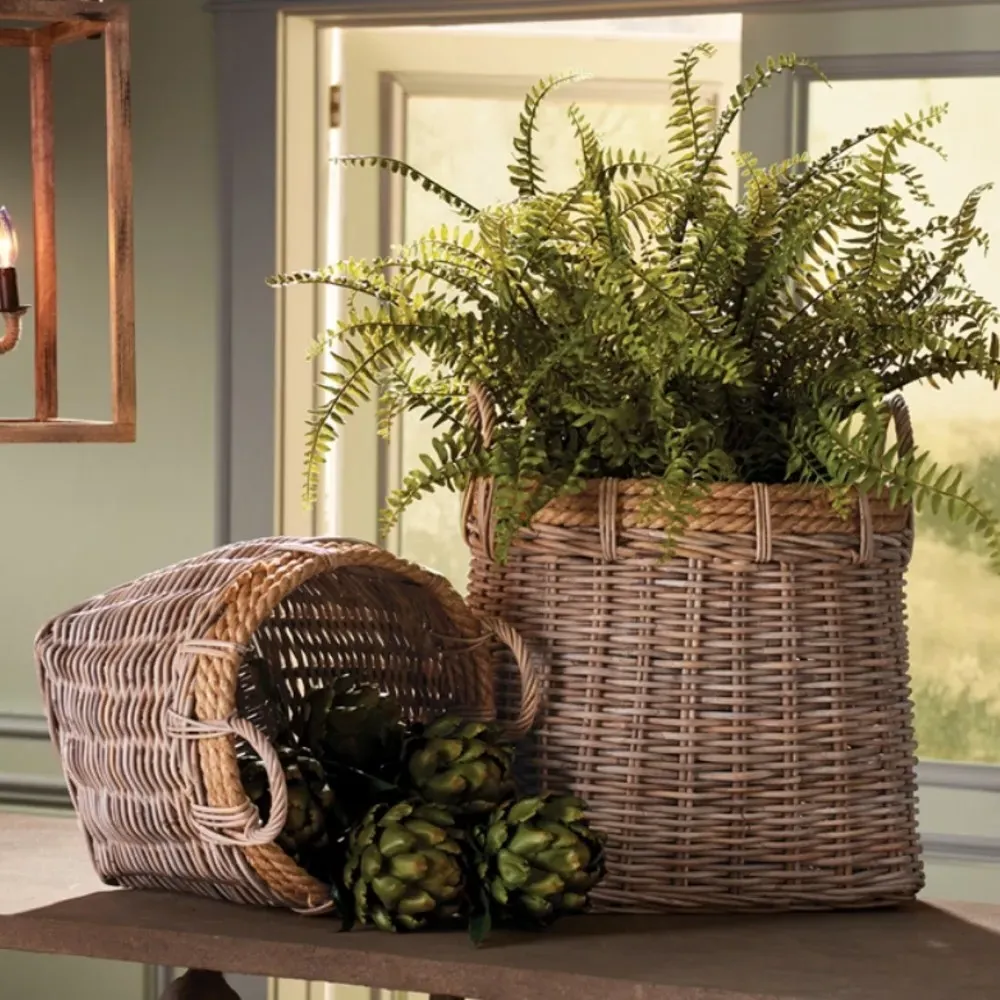 Arthur Harvest Baskets Set of 2 - Brown, Rattan