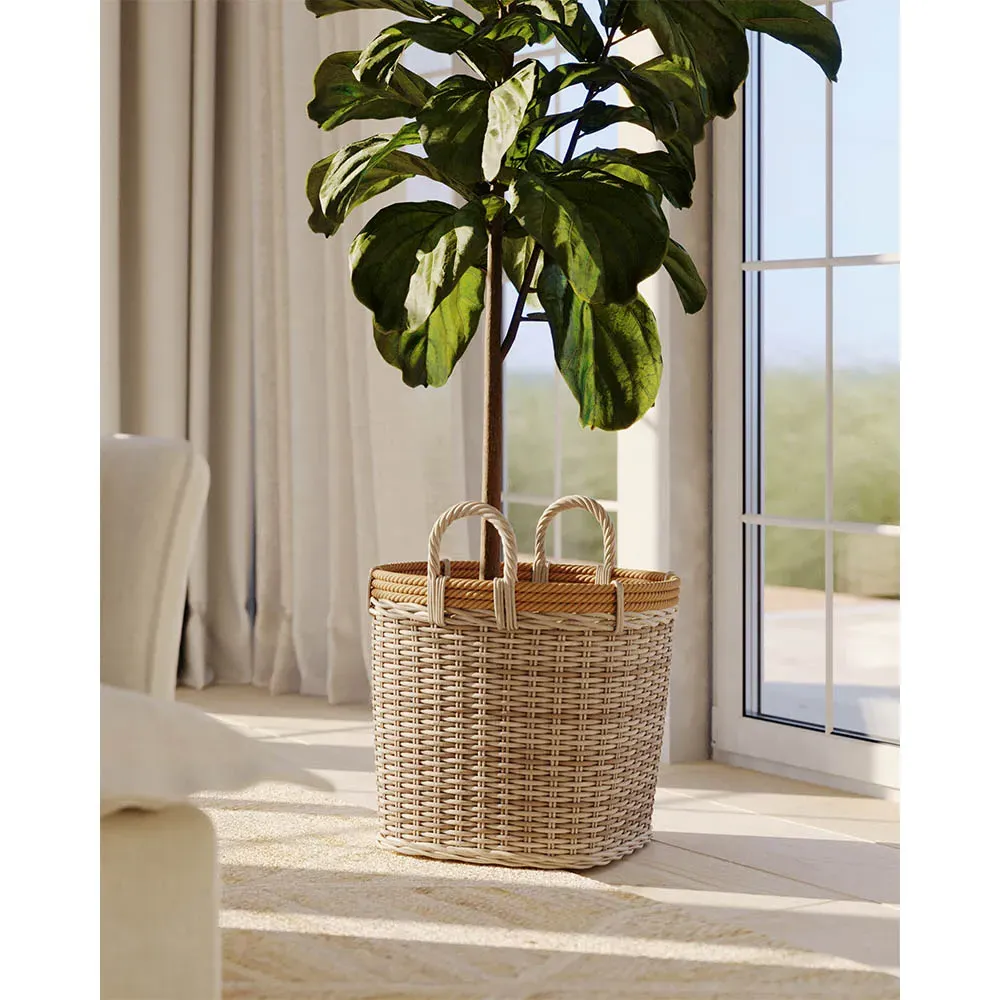 Arthur Harvest Baskets Set of 2 - Brown, Rattan