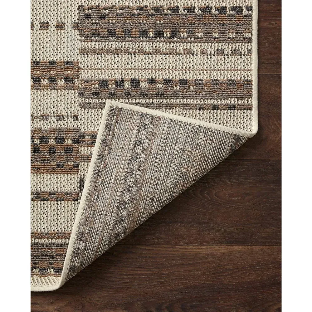 Arvelin Striped Indoor Outdoor Rug Sample - Taupe, Polypropylene