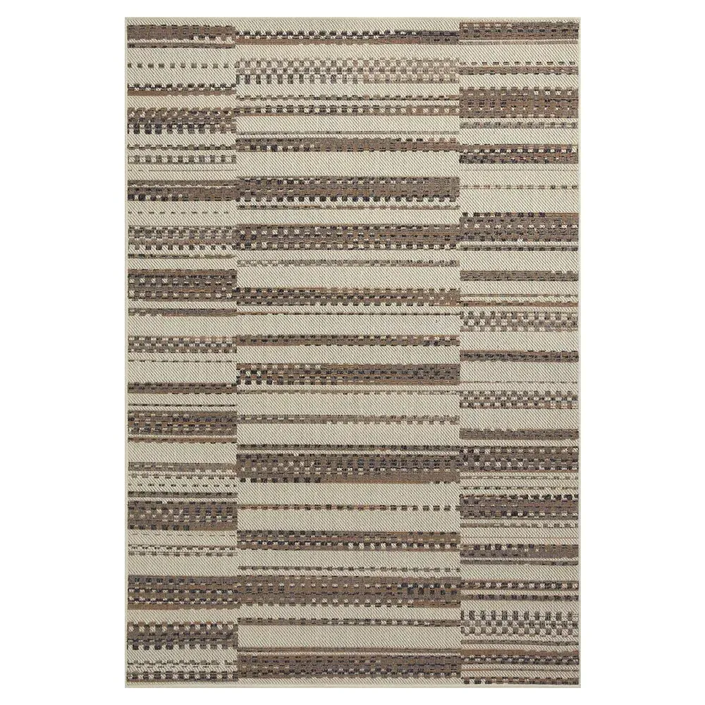 Arvelin Striped Indoor Outdoor Rug Sample - Taupe, Polypropylene