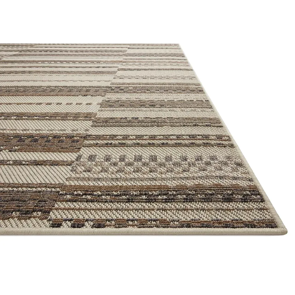 Arvelin Striped Indoor Outdoor Rug - Taupe, Polypropylene