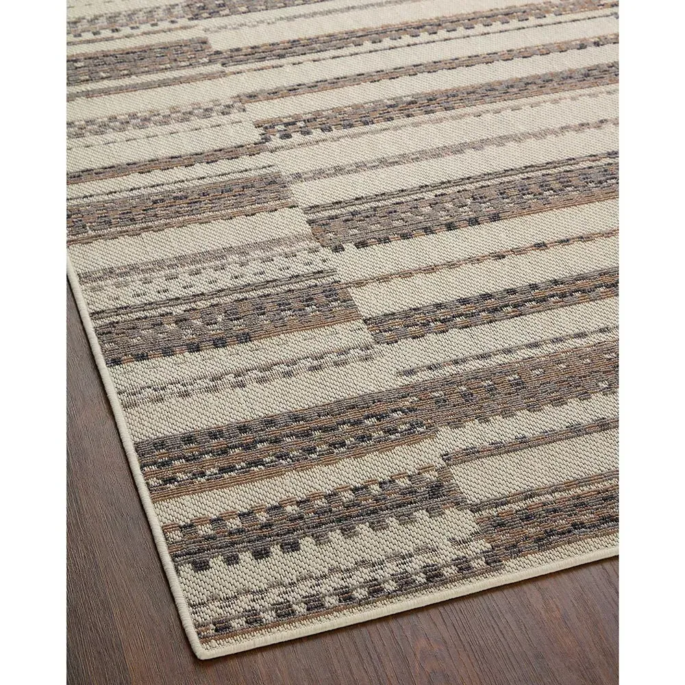Arvelin Striped Indoor Outdoor Rug - Taupe, Polypropylene