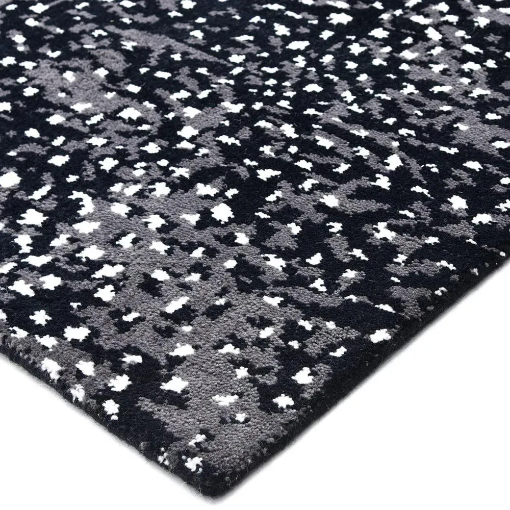 Arvin 3x5 Hand Knotted Rug - Black, Wool