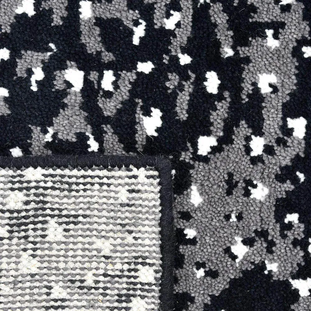 Arvin 3x5 Hand Knotted Rug - Black, Wool