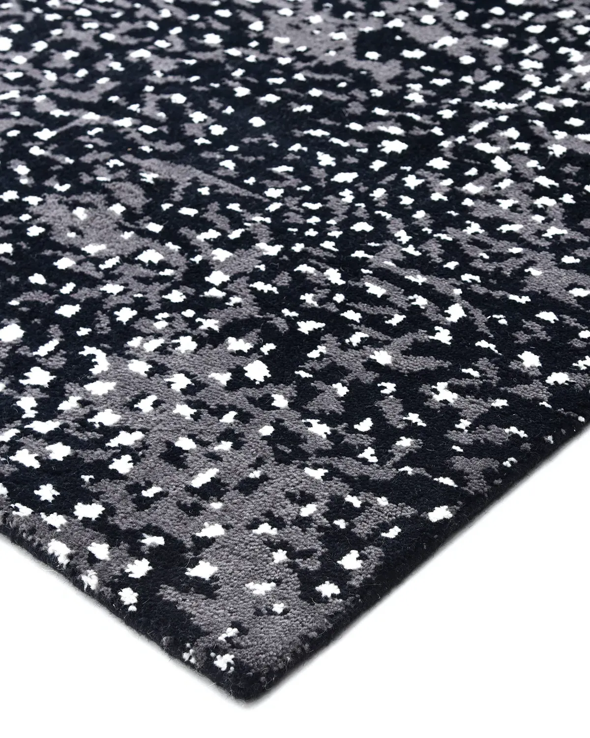 Arvin 5x8 Hand Knotted Rug - Black, Wool