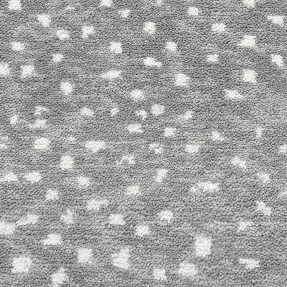 Arvin Dot Patterned Hand Knotted Rug - Grey, Wool
