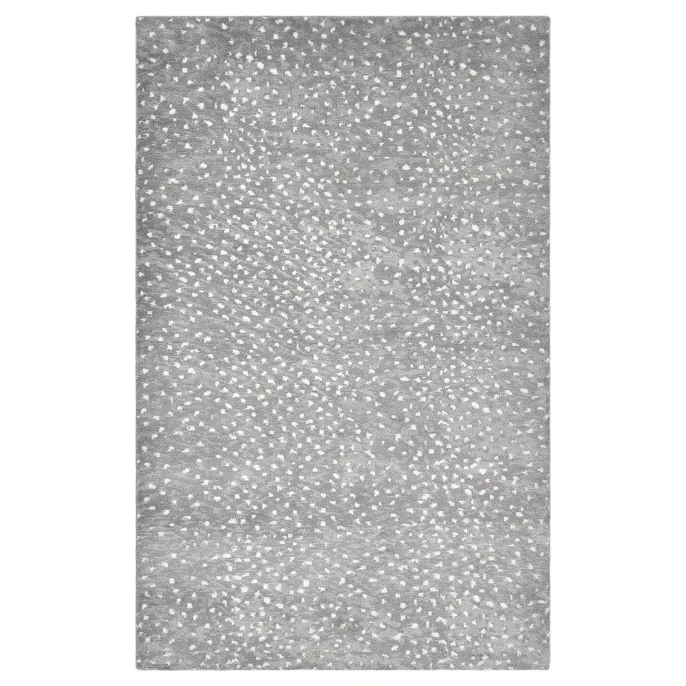 Arvin Dot Patterned Hand Knotted Rug - Grey, Wool image