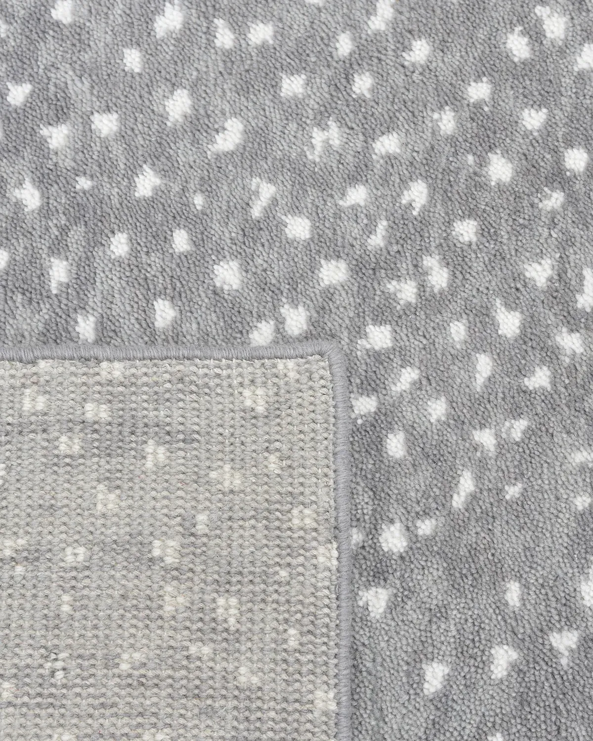 Arvin Dot Patterned Hand Knotted Rug - Grey, Wool