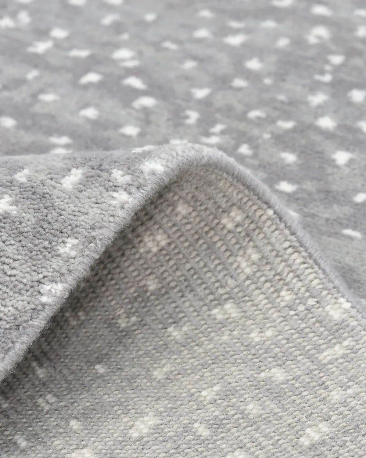 Arvin Dot Patterned Hand Knotted Rug - Grey, Wool