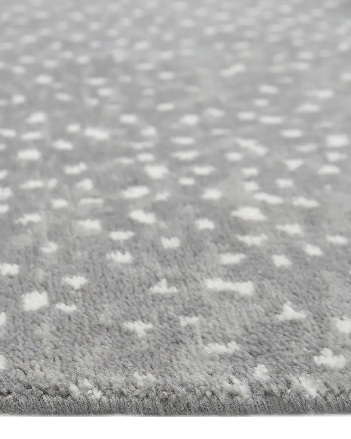 Arvin Dot Patterned Hand Knotted Rug - Grey, Wool