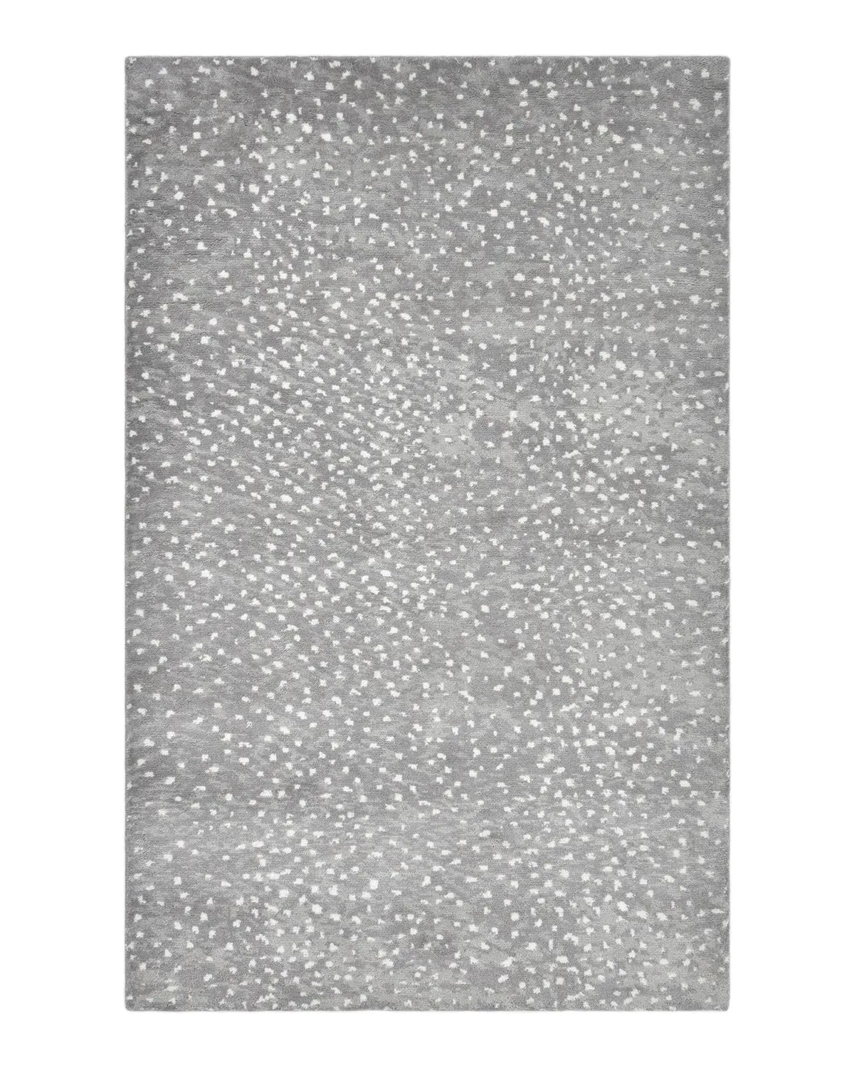 Arvin Dot Patterned Hand Knotted Rug - Grey, Wool