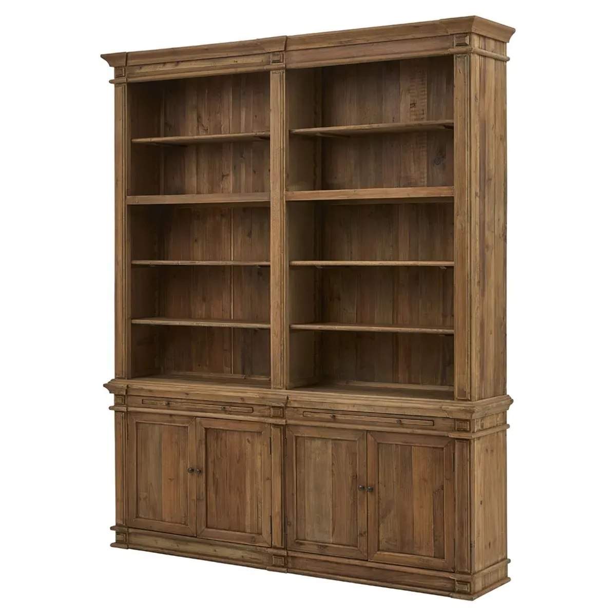 Arwen Double Bookcase - Brown, Reclaimed Pine Wood
