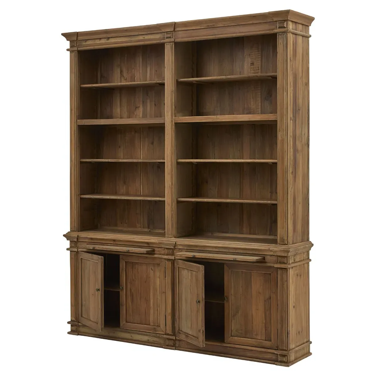 Arwen Double Bookcase - Brown, Reclaimed Pine Wood