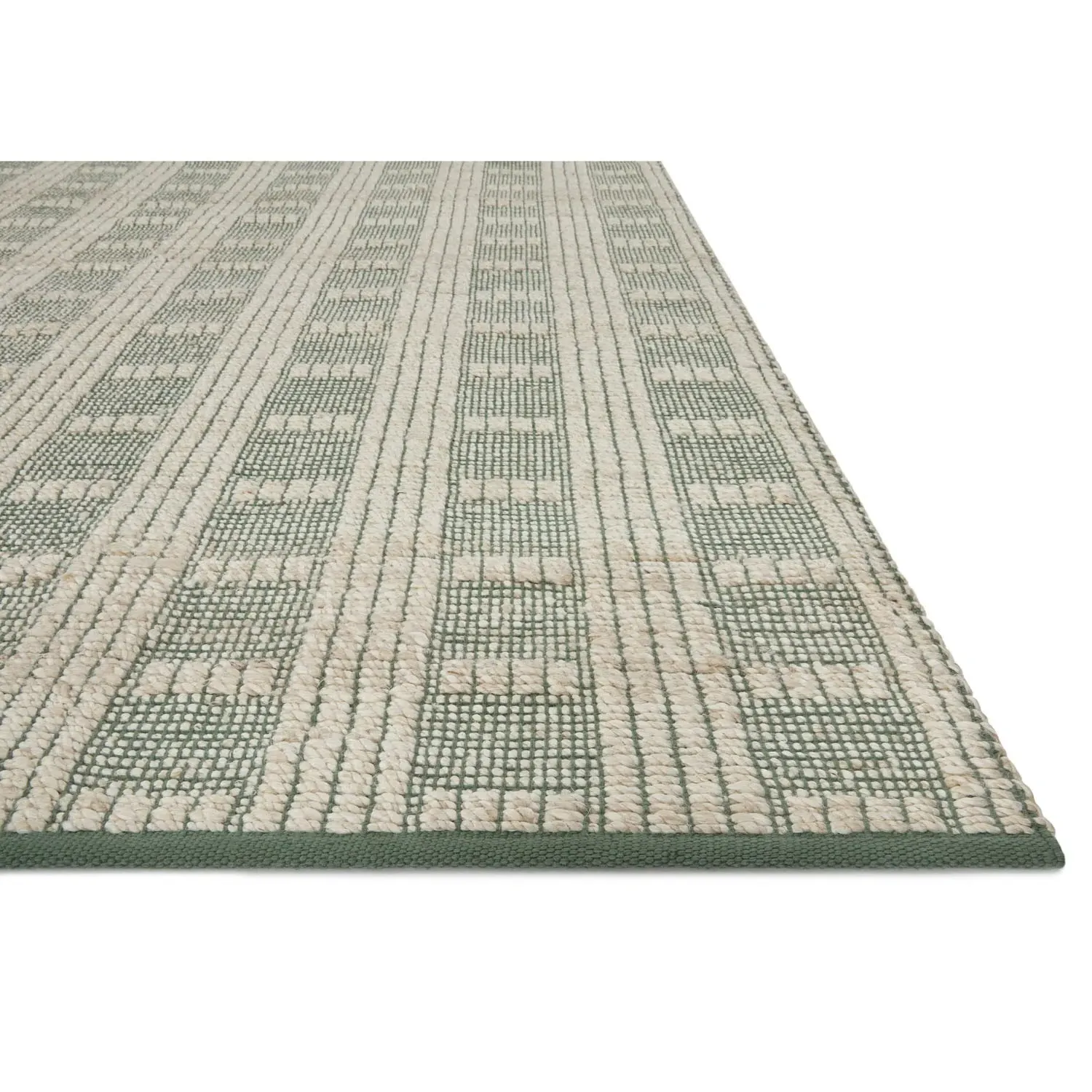 Arwen Striped Rug Sample - Green, Jute