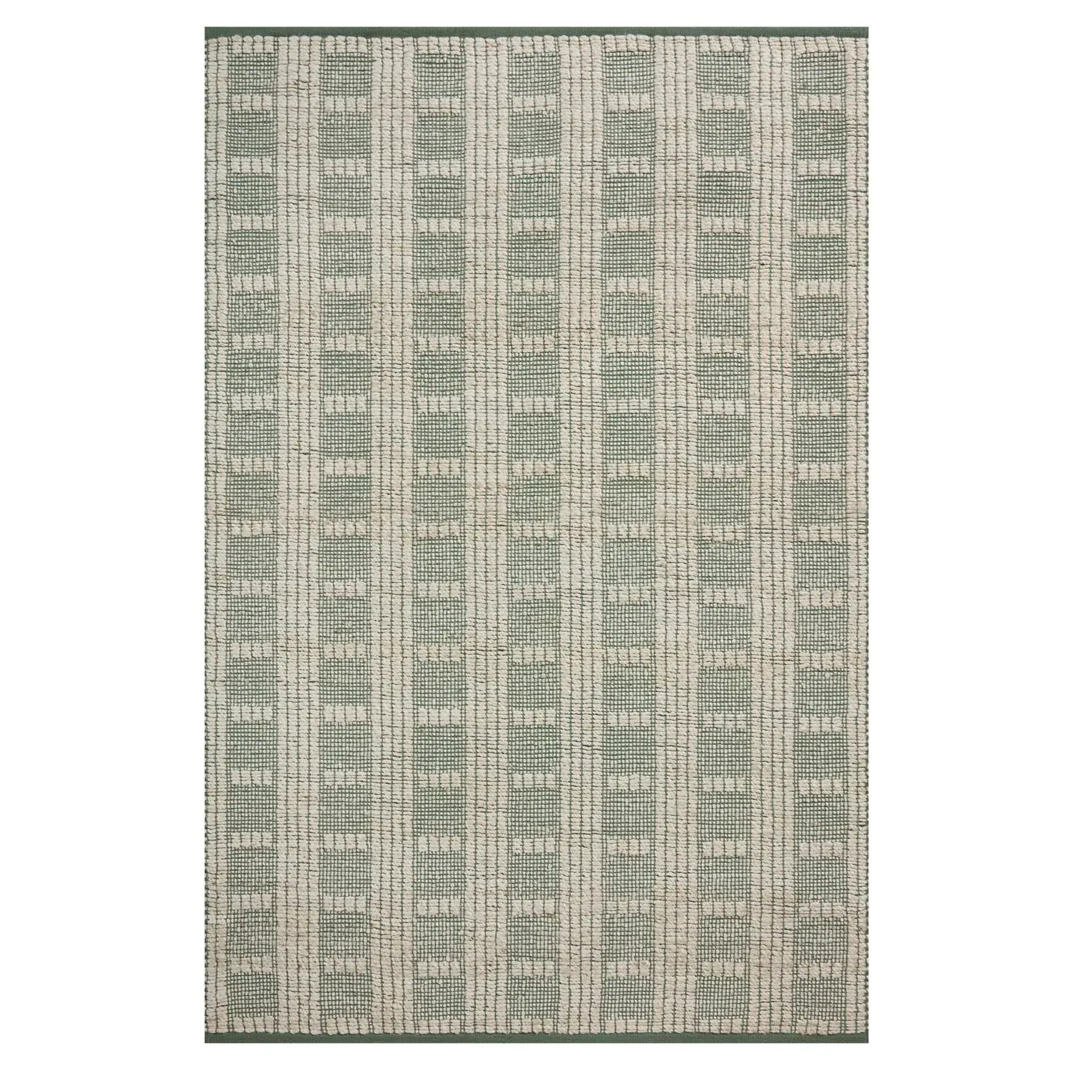 Arwen Striped Rug Sample - Green, Jute