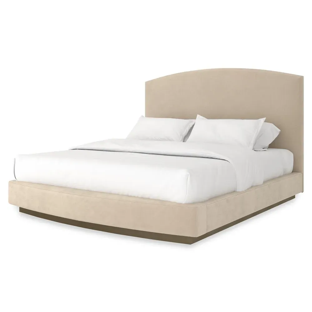 Arya King Size Bed - Beige, Wood