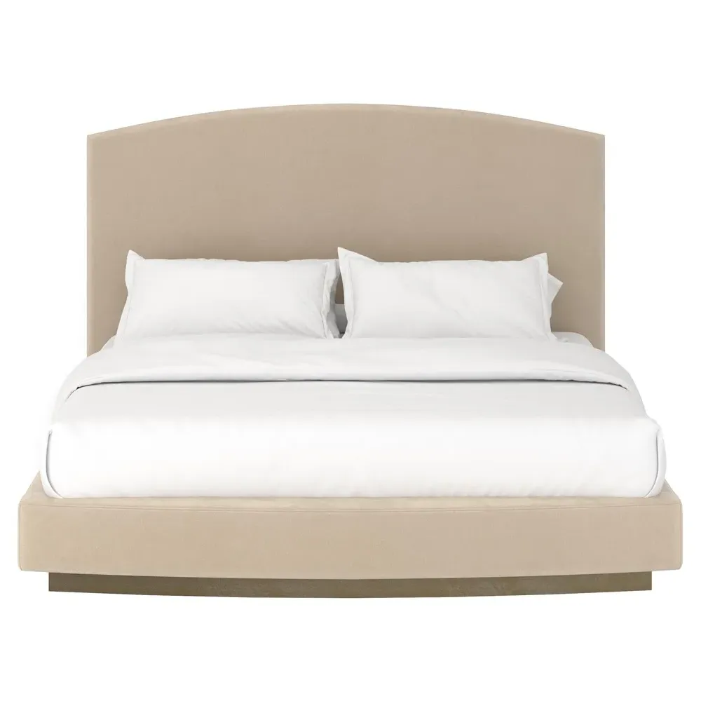 Arya King Size Bed - Beige, Wood image