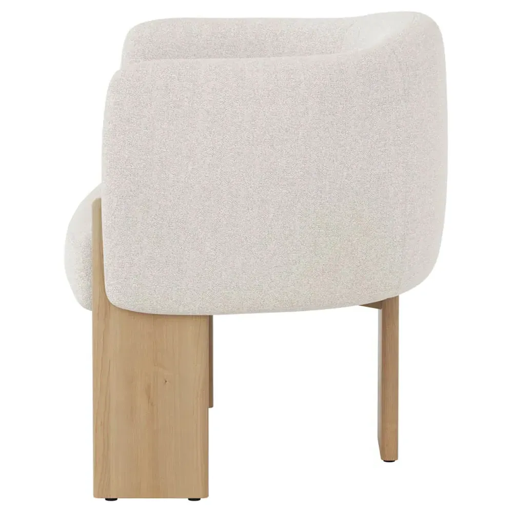 Asahina Barrel Chair - Dove Cream, Natural Oak