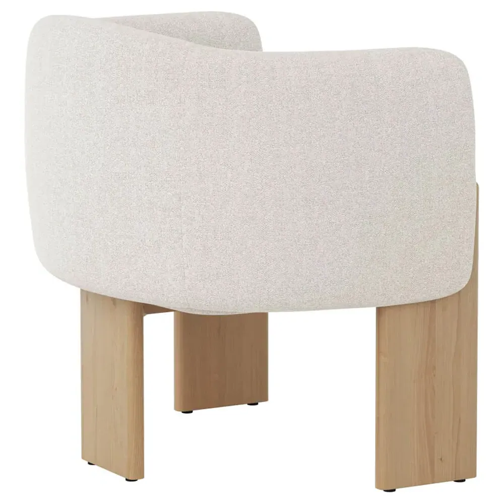 Asahina Barrel Chair - Dove Cream, Natural Oak