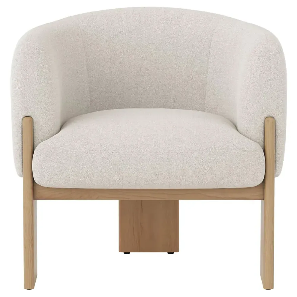 Asahina Barrel Chair - Dove Cream, Natural Oak image