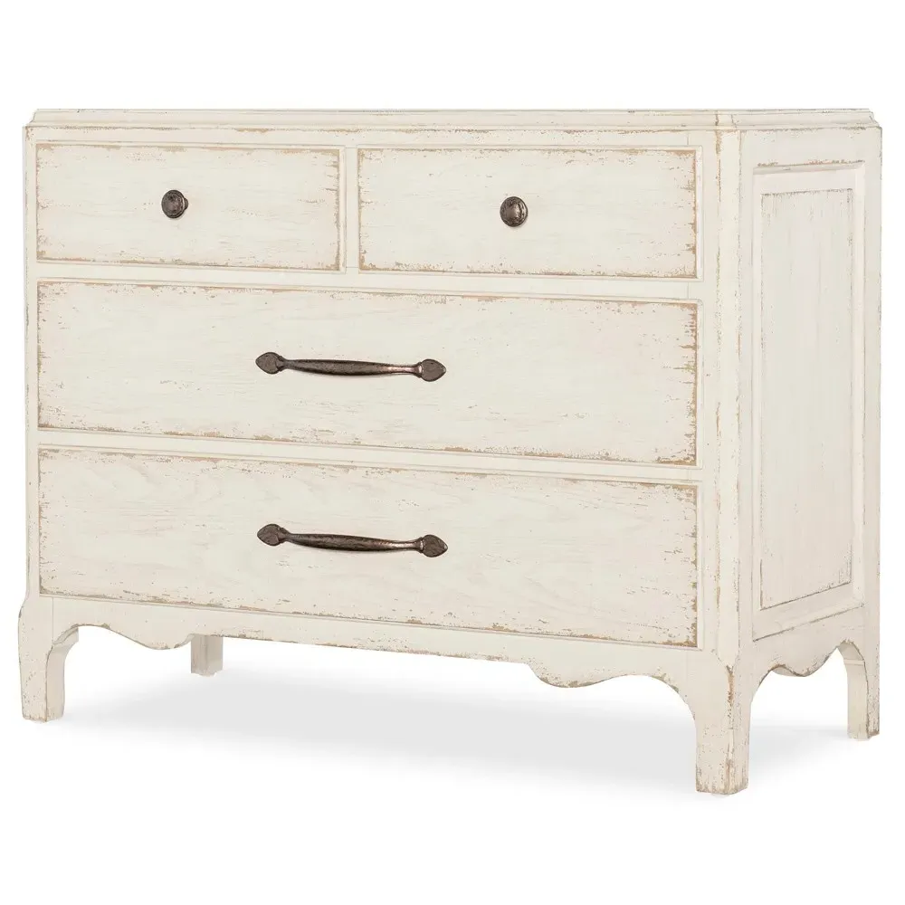 Asher Bachelor Chest - White, Oak