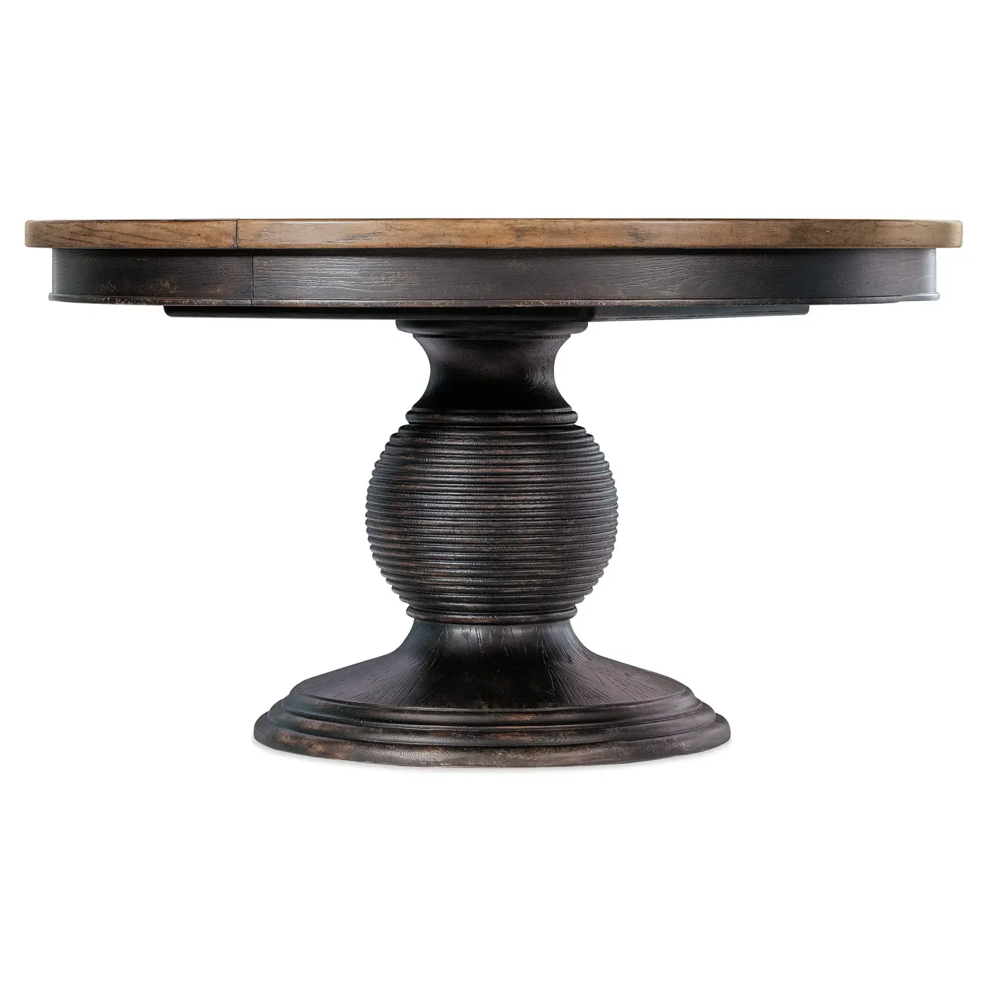 Asher Extendable Round Dining Table - Brown, Oak