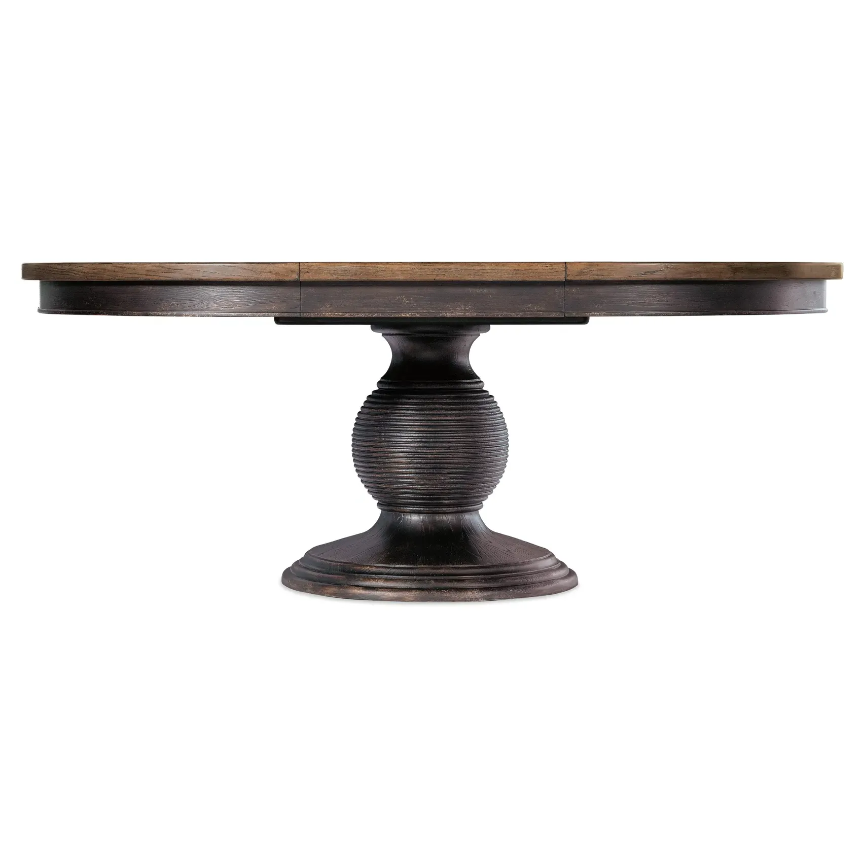 Asher Extendable Round Dining Table - Brown, Oak