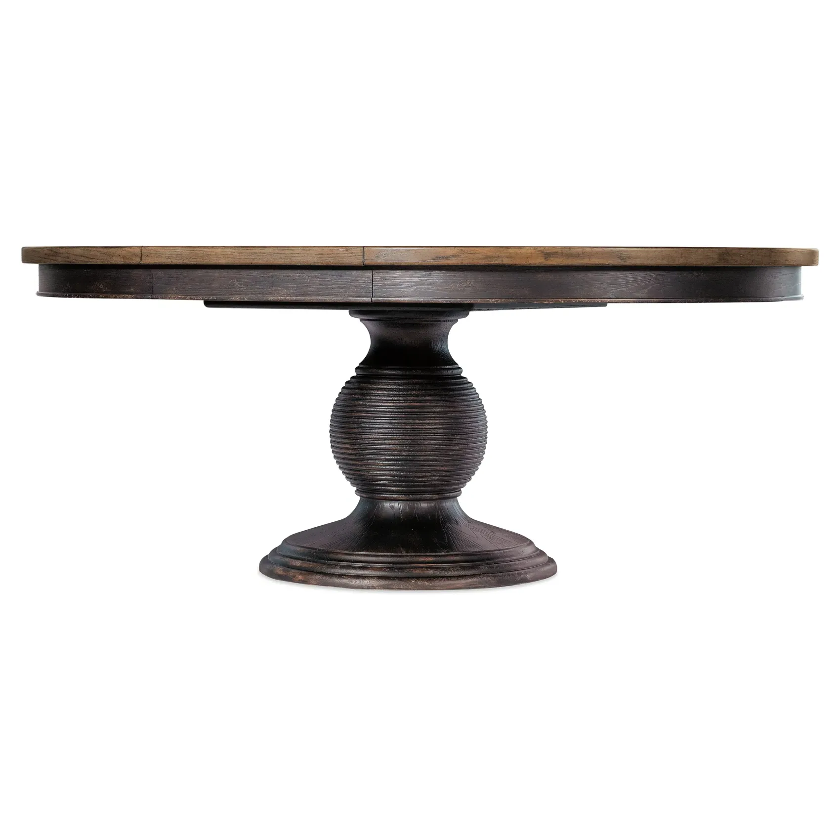Asher Extendable Round Dining Table - Brown, Oak