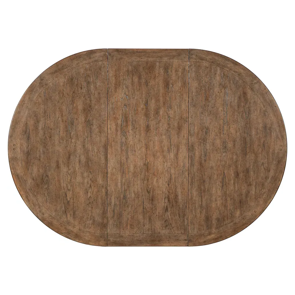 Asher Extendable Round Dining Table - Brown, Oak