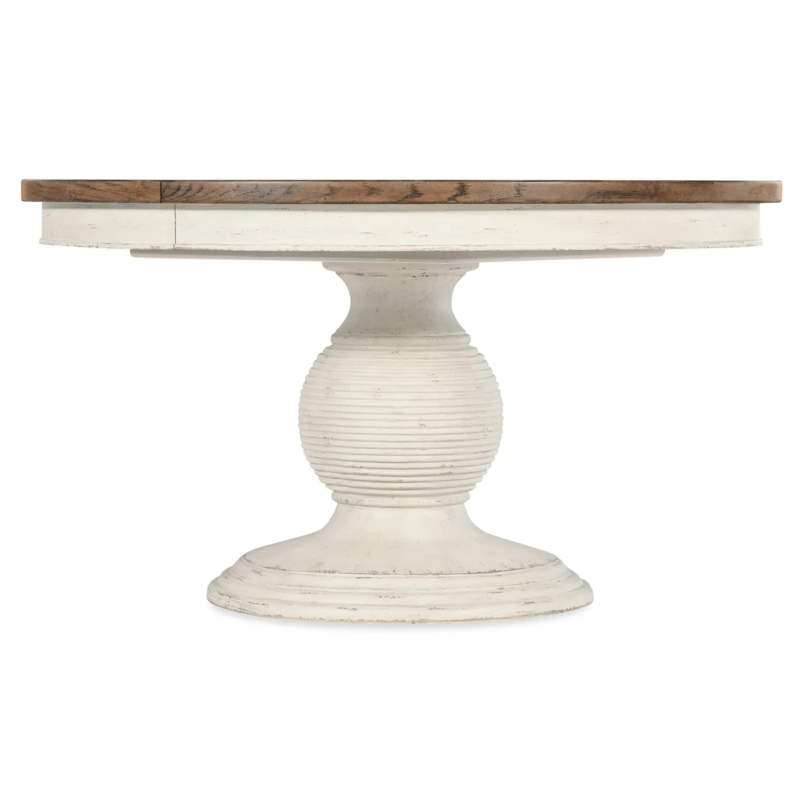 Asher Extendable Round Dining Table - Cream, Oak