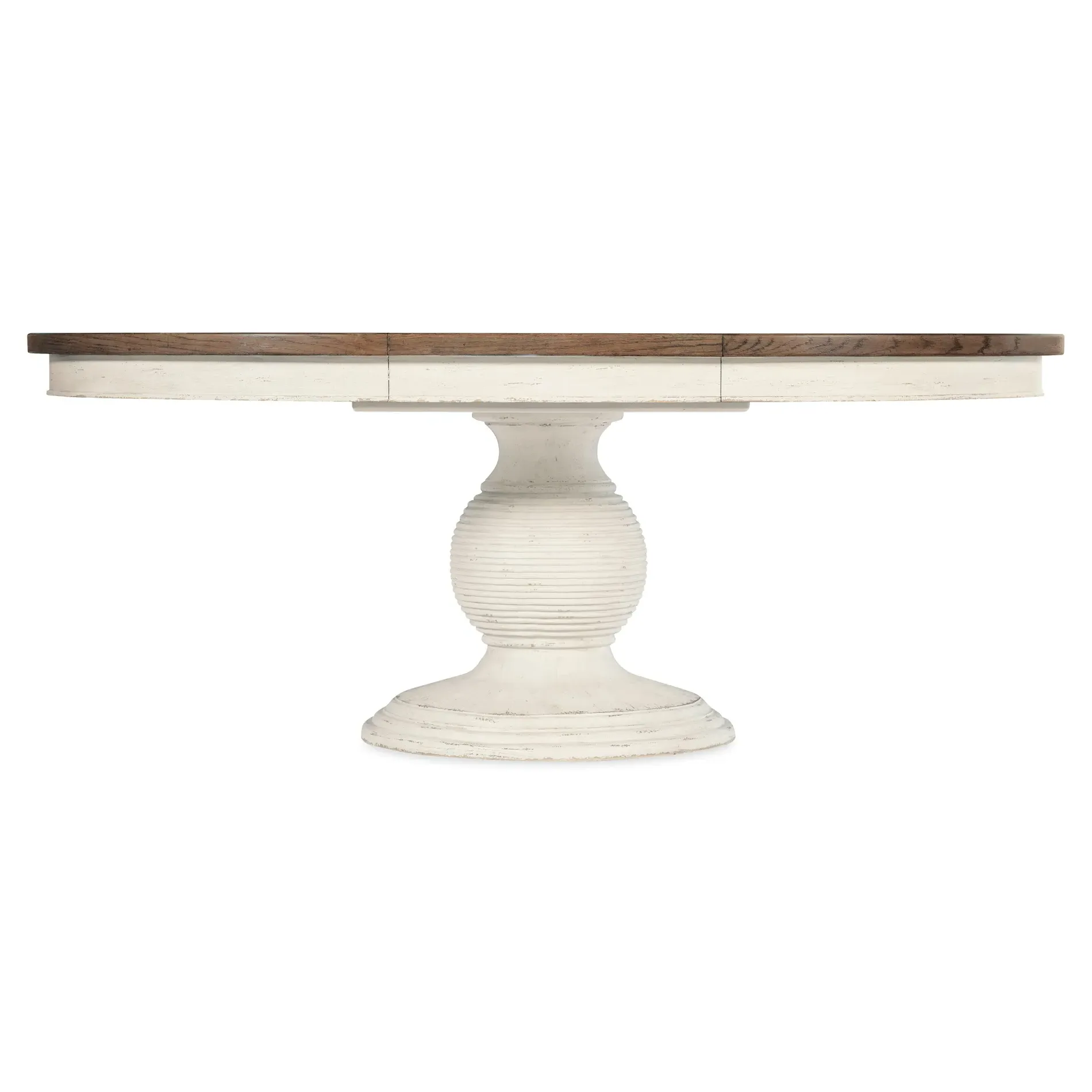 Asher Extendable Round Dining Table - Cream, Oak