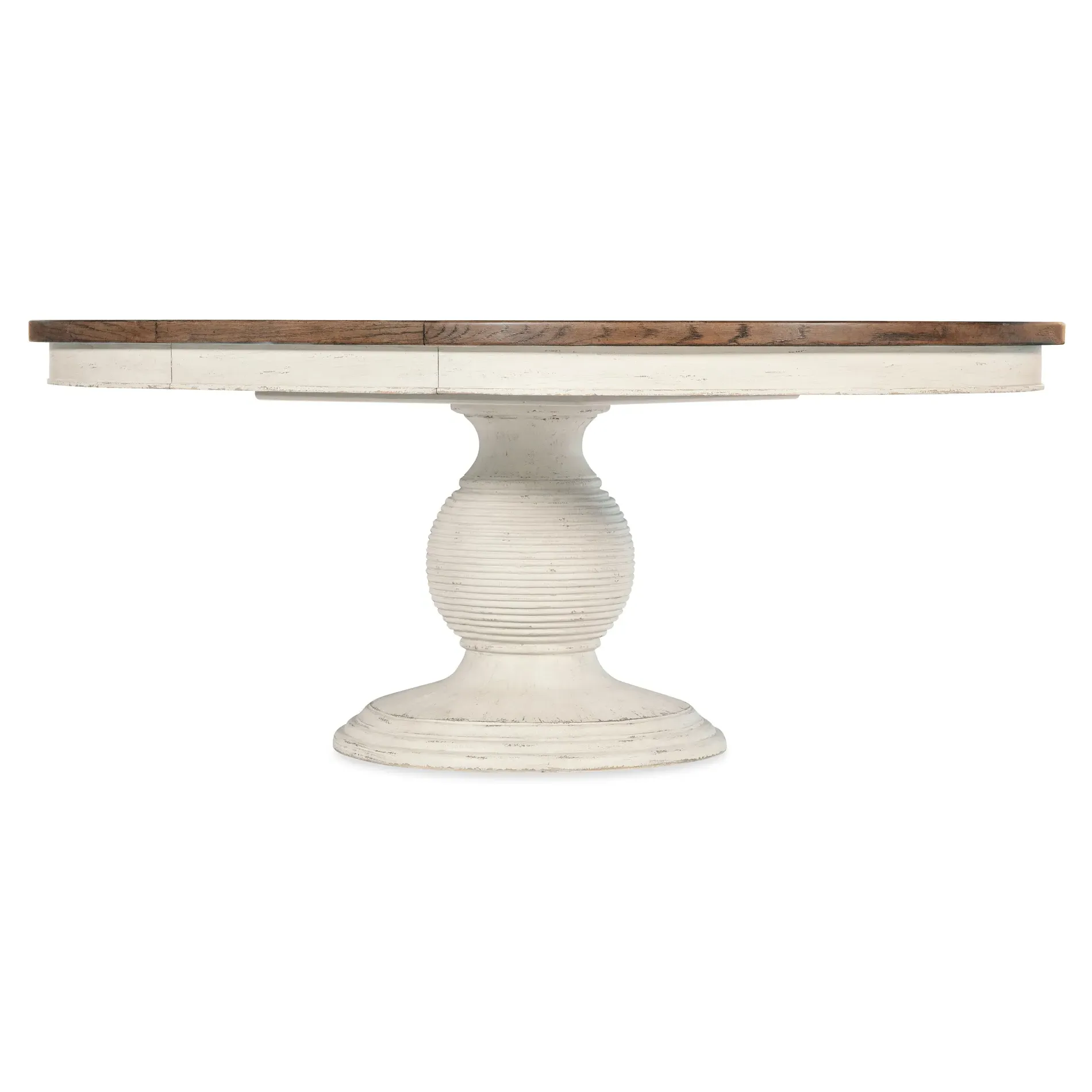 Asher Extendable Round Dining Table - Cream, Oak