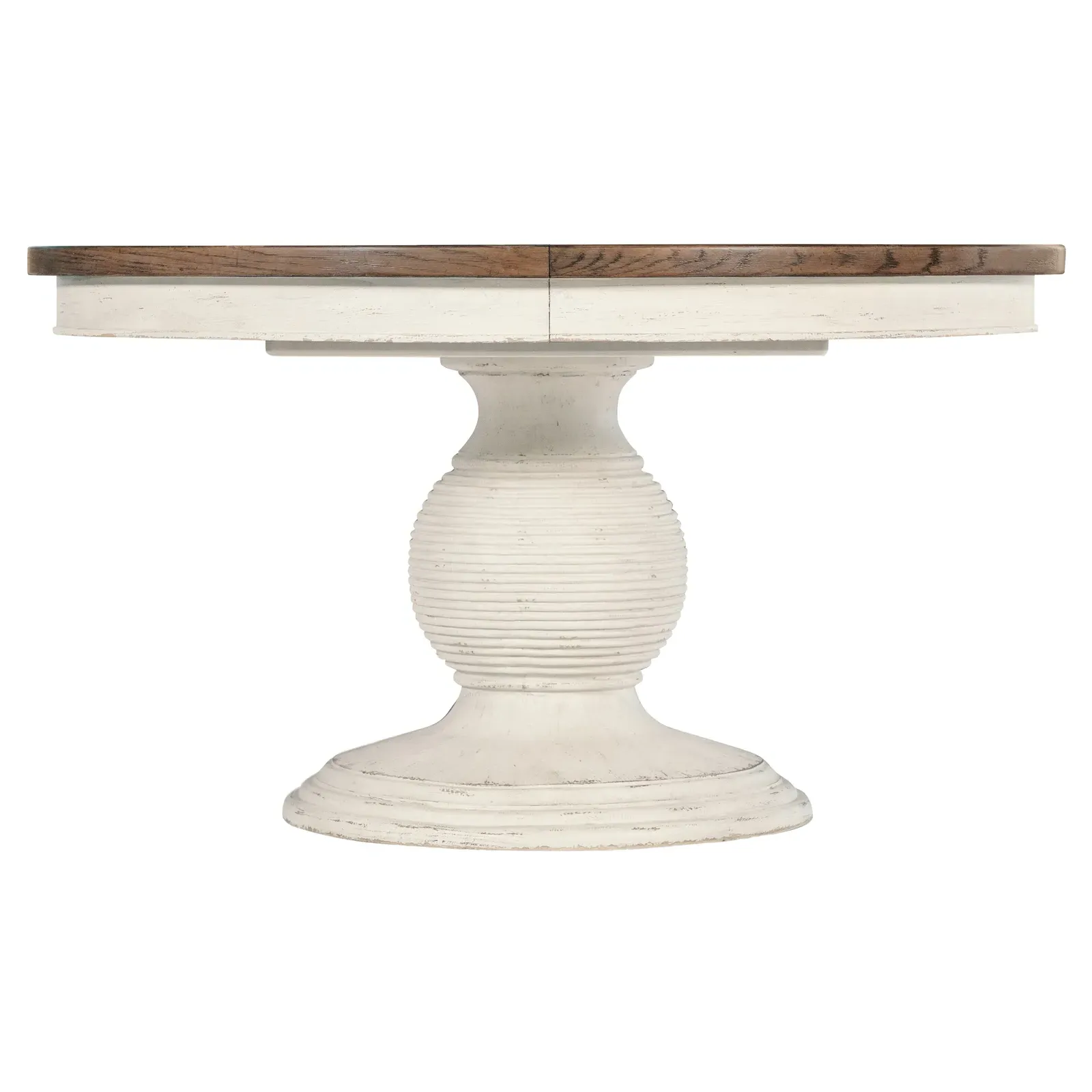 Asher Extendable Round Dining Table - Cream, Oak