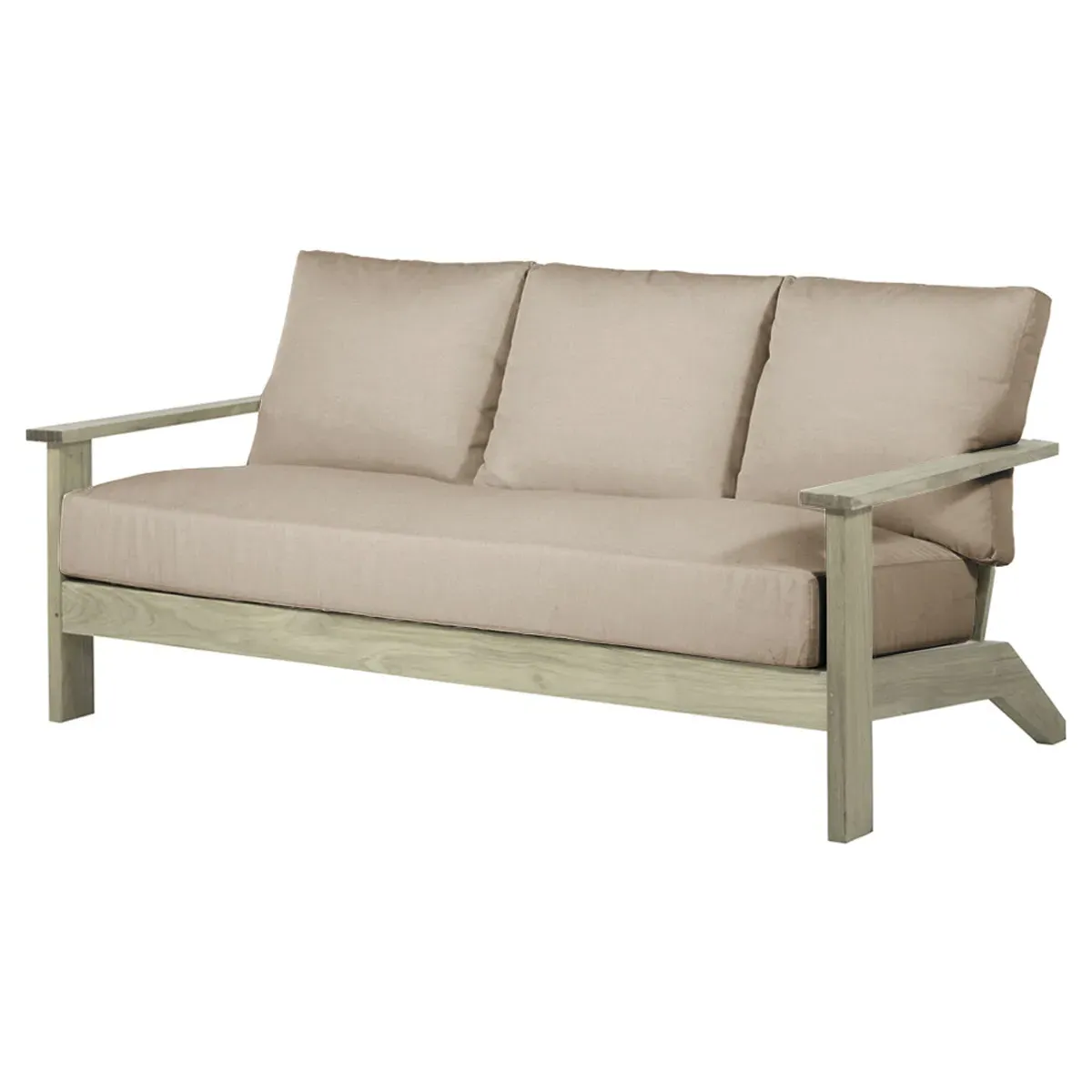 Ashland 74-Inch Outdoor Sofa - Oyster Grey, Teak