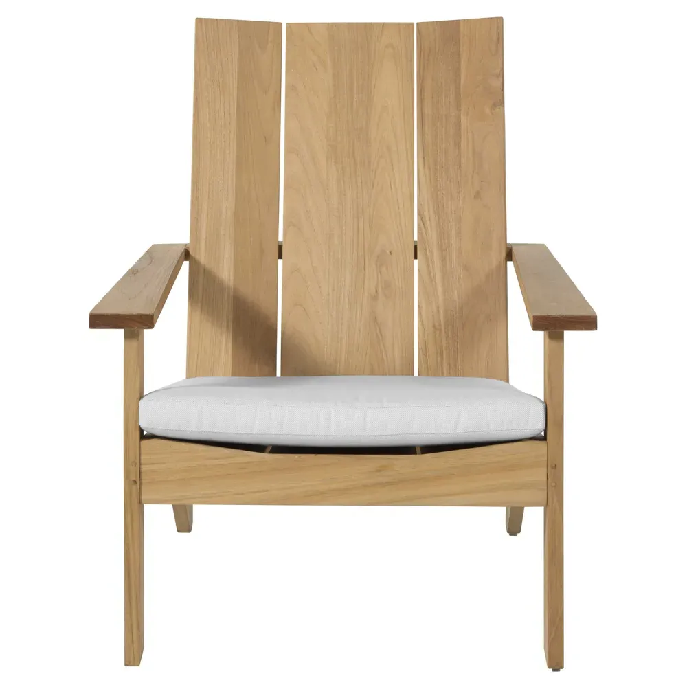 Ashland Outdoor Adirondack Chair with Cushion - Natural, Teak