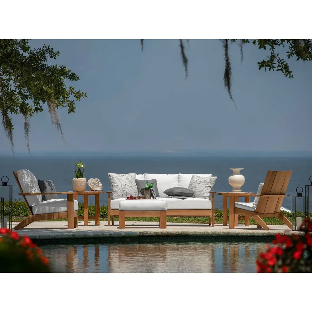 Ashland Outdoor Adirondack Chair with Cushion - Natural, Teak